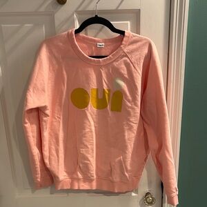 Clare V apricot Crewneck “oui” sweatshirt
